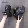 Fashion Breathable Mesh Platform Sneakers for Women Autumn Comfortable Chunky Sneakers Height Increasing Fashion White Casual Shoes