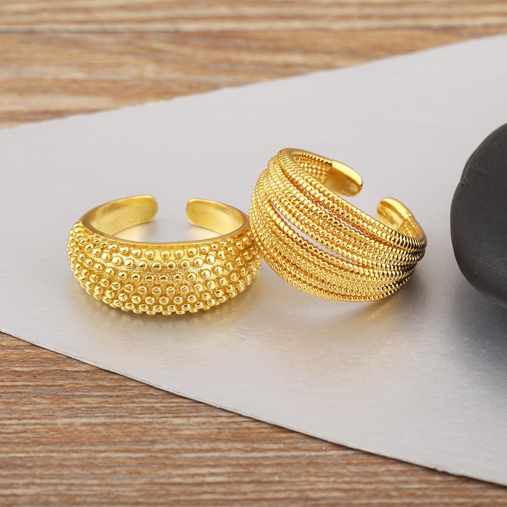 Nidin New Creative Design Monolayer/Multilayer Open Rings Adjustable For Women Punk Rock Style Finger Jewelry Daily Party Gifts