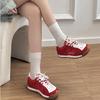 Sheepskin Version~ Genuine Leather Retro Thick-soled Inner Height-increasing Forrest Gump Shoes Women's Versatile Casual Sports Shoes German Train