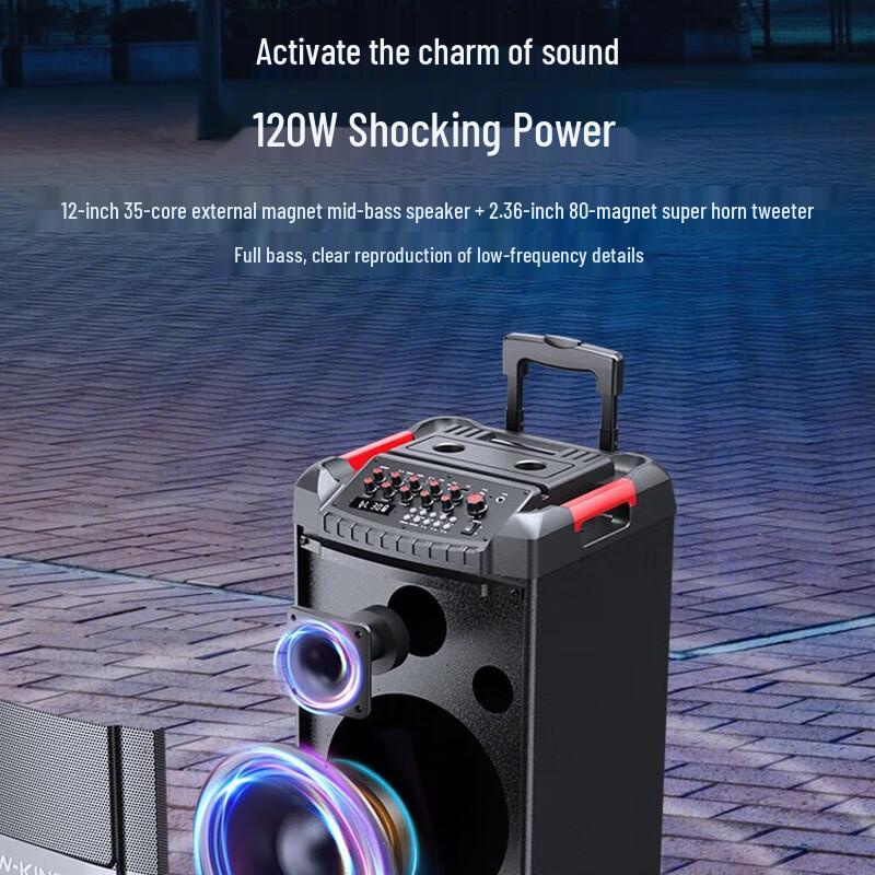 W-King K12 Portable Trolley Bluetooth Karaoke Speaker