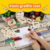 1 Set Kids Drawing Stencils Multifunctional Watercolor Pen Early Educational Toy Wood DIY Art Craft Color Painting Templates Drawing Accessories