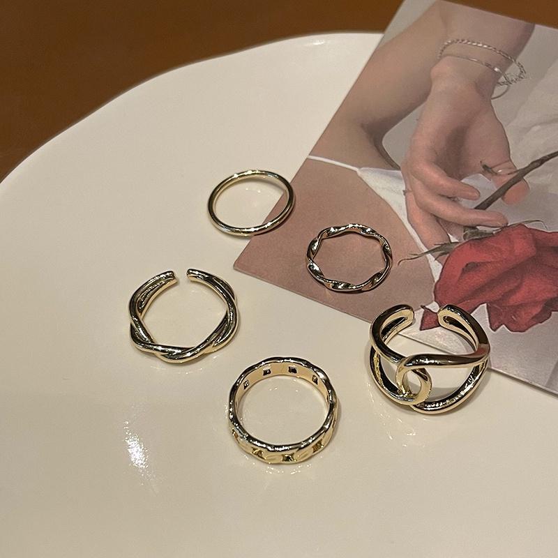 Модные винтажные золотые кольца, набор, кольцо с полым крестом для женщин, ювелирные аксессуары