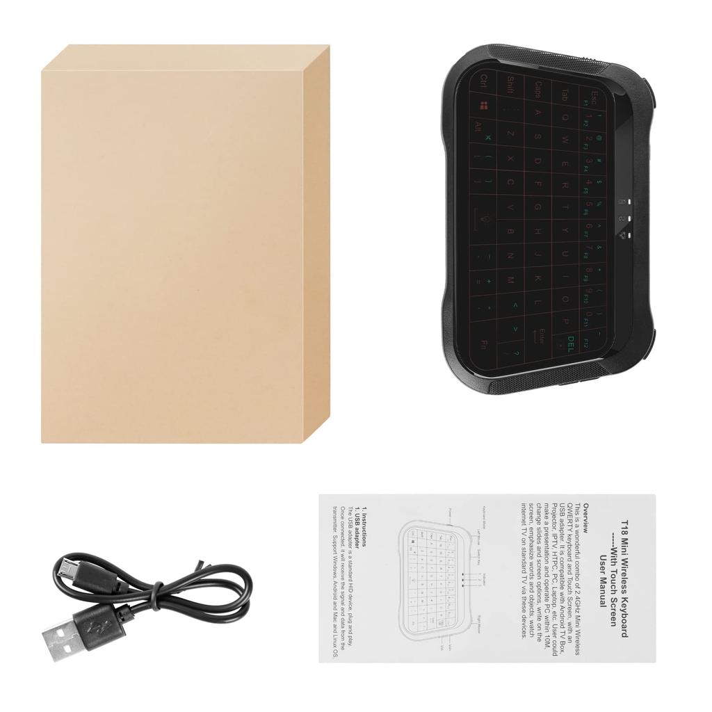 Mini Wireless Keyboard with Integrated Full Screen USB Smartphone For Mouse, Touchpad, 3-Color Backlight, Touch, Ultra-Small, Rechargeable, Quiet,