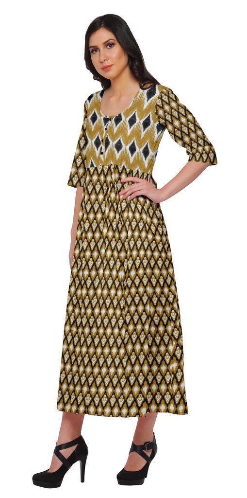 Moomaya A-LineA  KurtisA  For Women Printed LongA  KurtiA  Dress Indian Top For