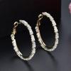 WWJ Big Circle Jewellery Cubic Zirconia Loop Hoop Earrings