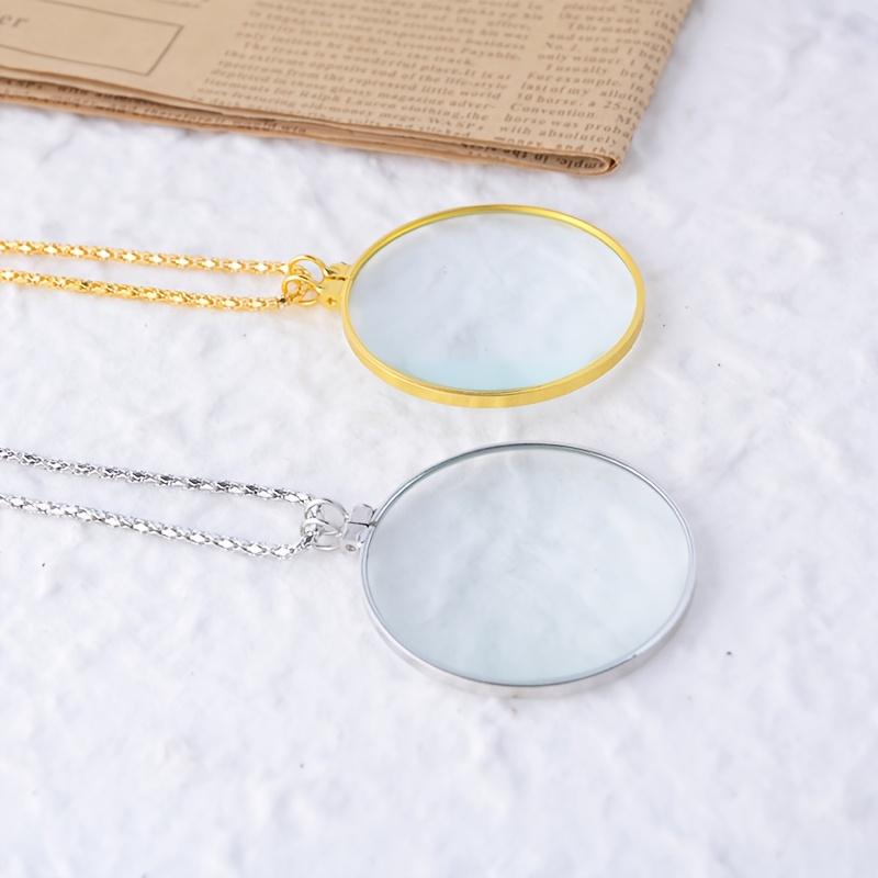 1pc 5x Magnification Glass Pendant,5X Portable Loupe Clear Lens for Reading,Glass Construction