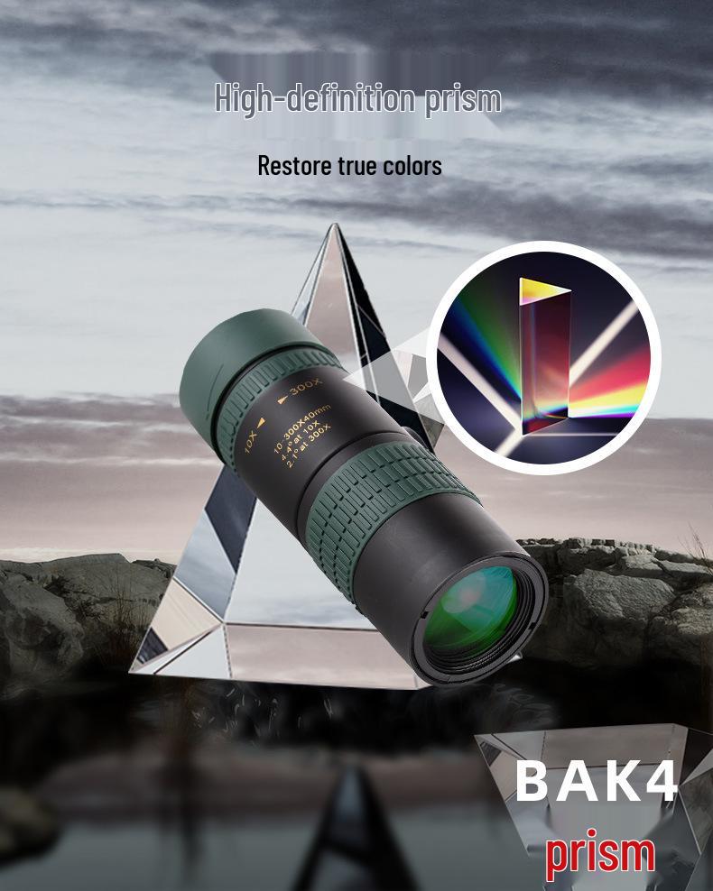 Монокулярный телескоп 10-500x40: HD, Высокое увеличение, Портативный, Военно-зеленый для мобильной фотографии на открытом воздухе