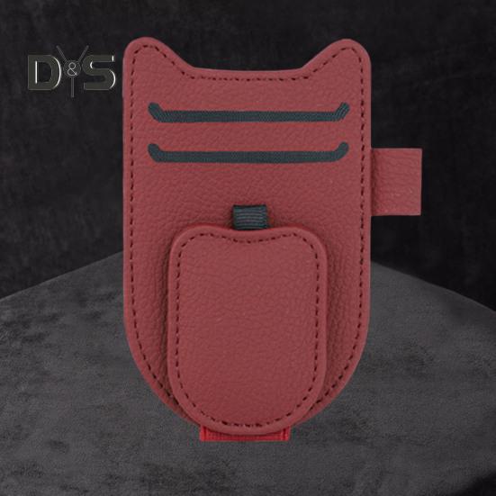 Универсальный зажим для козырька, многофункциональный автомобильный органайзер для солнцезащитных очков, магнитный держатель из искусственной кожи для большинства транспортных средств