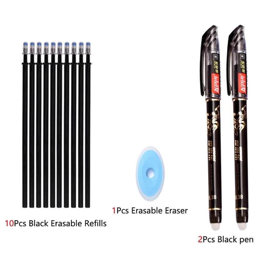 12/13PCS Erasable Gel Pen Set Ballpoint Pens Rod 0.5mm Pen Refills Washable Handle Writing Stationery for School Office Supplies