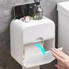 Водостойкая удобная коробка для салфеток для ванной комнаты, коробка для хранения салфеток без перфорации, принадлежности для ванной комнаты, держатель для туалетной бумаги, настенный монтаж