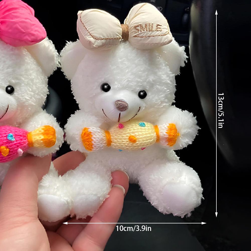 Car Decor Bear Doll,Car Gear Shift Decoration Plush Doll,Wiper Turn Signal Plush Doll Ornaments,For Car Interior Accessorie