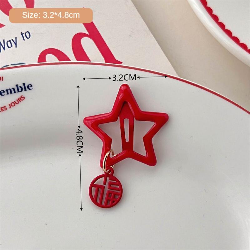 Детские новогодние заколки для волос в китайском стиле, милые плюшевые банты, кисточки, украшения, заколки, шпильки, аксессуары для волос в стиле ханьфу для девочек