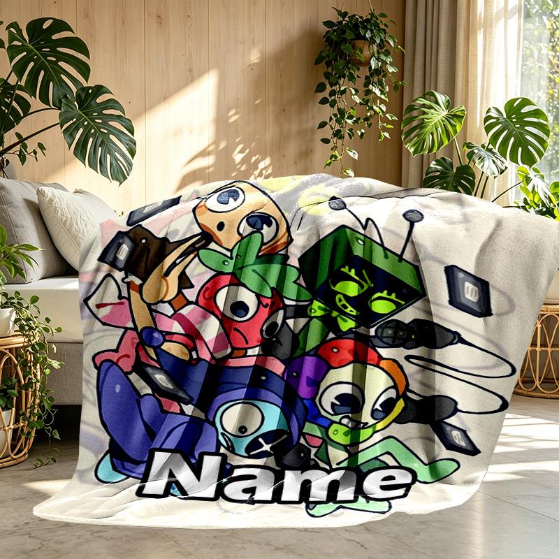 Custom Name Personalized Dandy's World Print Blanket, Home Decor, Bedroom, Sofa, Camping, Couch, Gifts for Birthday ChristmasEnthusiasts
