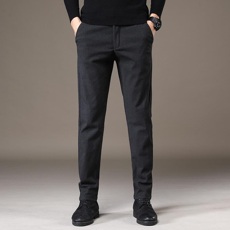 Мужские повседневные брюки осень и зима новая мода корейская версия брюки универсальные облегающие прямые брюки мужские