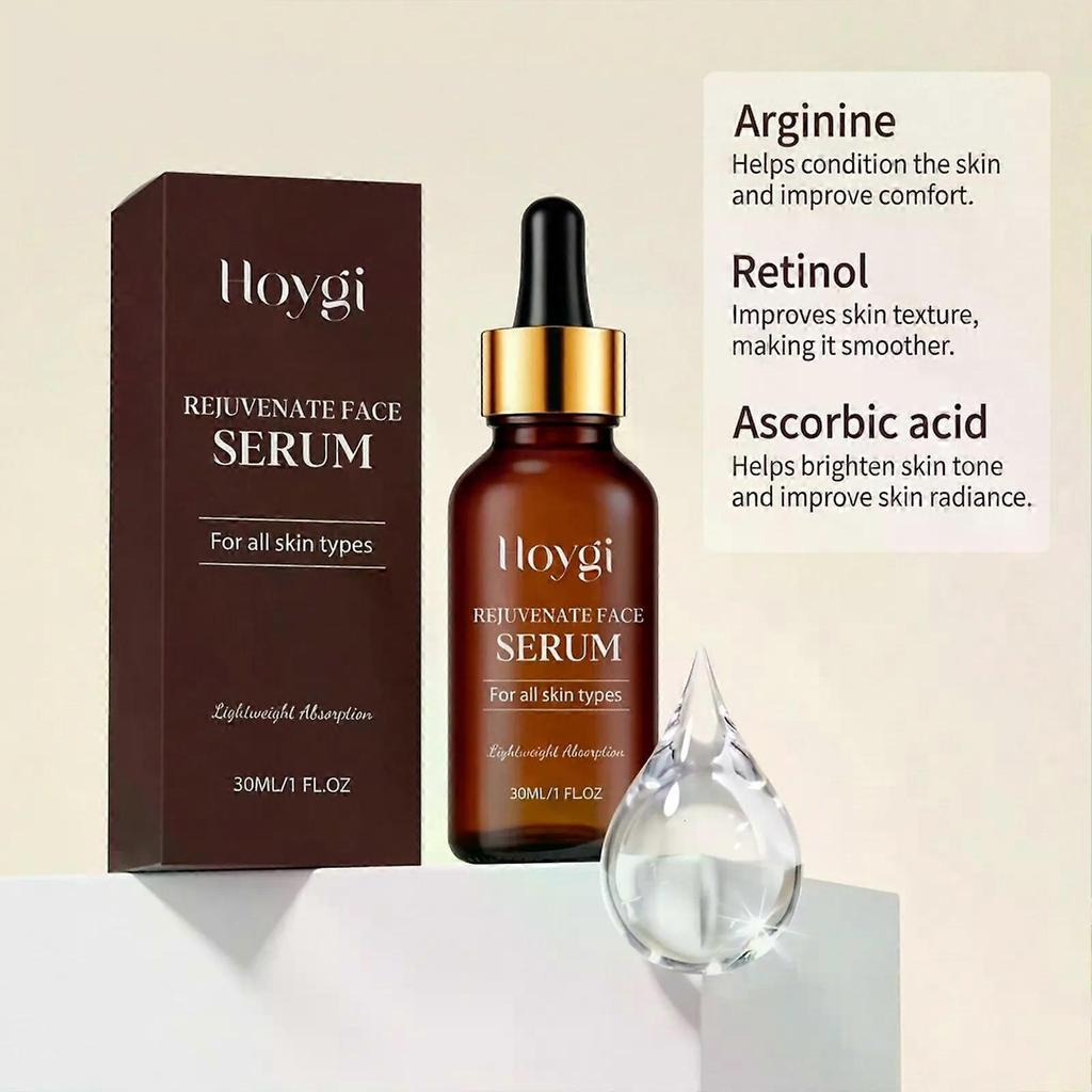 Rejuvenate Face Serum 12% Vitamin C + 1% Hyaluronic Acid Formula for Instant Lift, Anti-Wrinkle & Firming, Reduces Fine Lines & Plumps Skin, 30ML