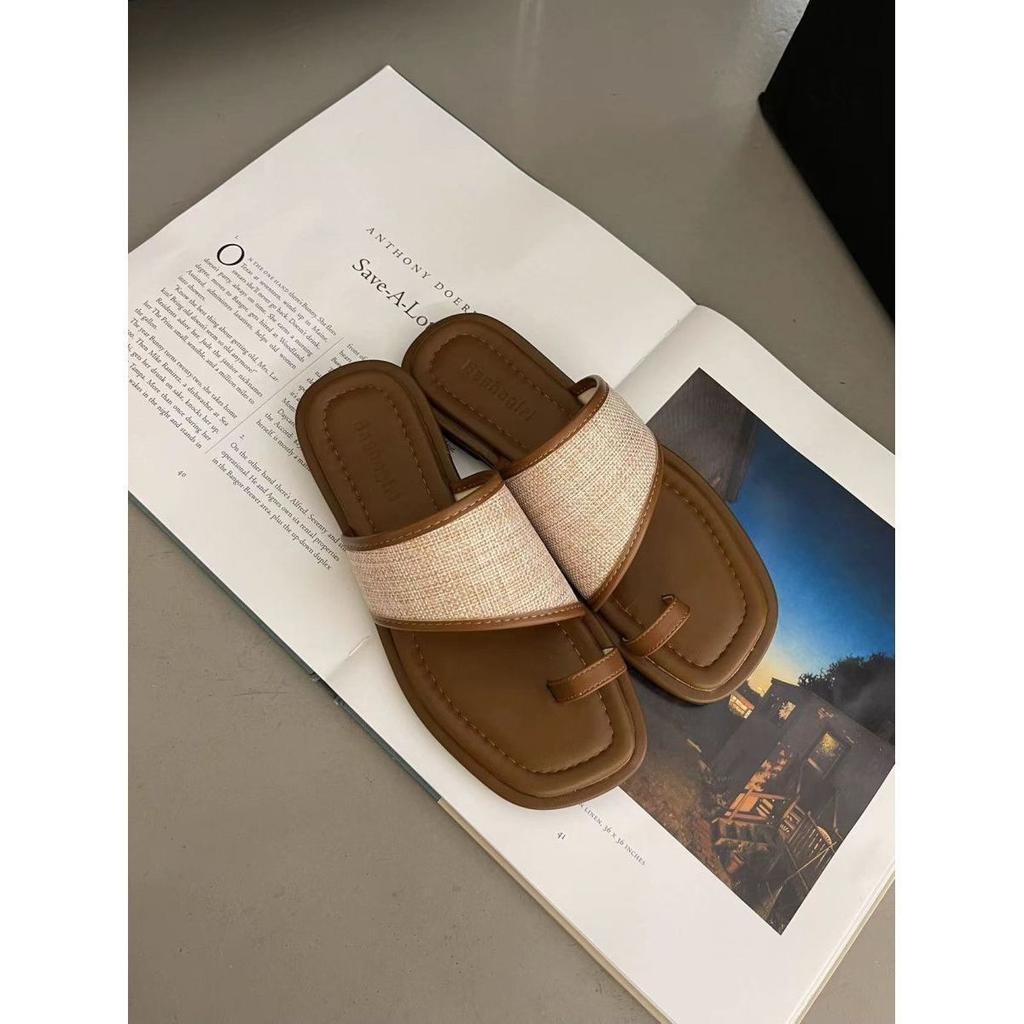 Однословные модные шлепанцы-взрыв женские летние 2025 новый летний и корейский ретро-версия с юбкой универсальные сандалии