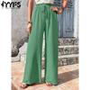 Women's Fashion Summer Spring Casual Solid Color Print Middle Waistline Trousers Pants & Capris