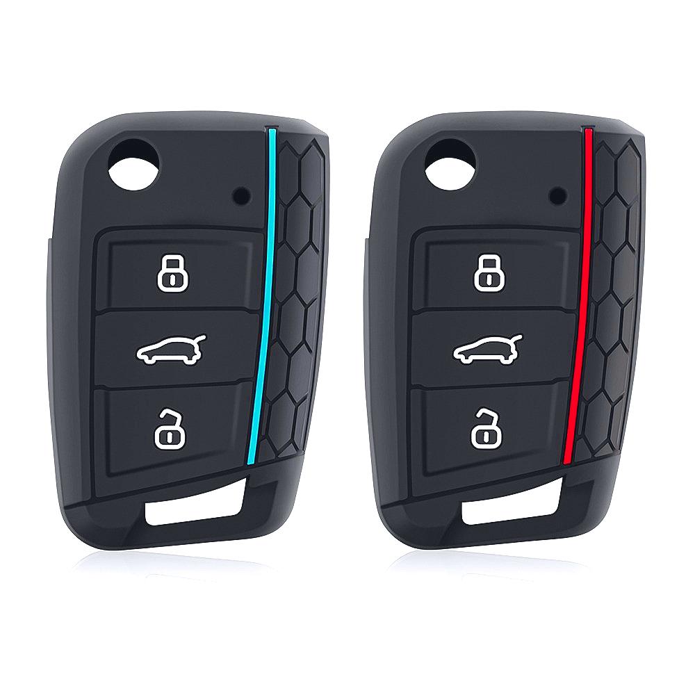 Силиконовый чехол для Volkswagen Vw Polo Golf 7 Passat Tiguan Mk2 Beetle Ateca Caddy T5 Складной чехол-брелок для автомобильного ключа Аксессуары