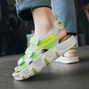 2024 Summer Trendy Green Couples Shoes Men's Beach Shoes  Women's Chunky Sandal Lightweight Peep-Toe Shoes Zapatos Para Mujeres