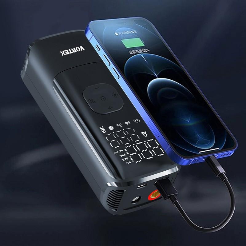 Vortex Air Saver - Портативный воздушный компрессор - Встроенный Powerbank - Светодиодный фонарик - 150 Psi