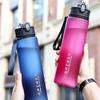 750Ml Large Capacity Sports Water Bottle Gradient Color Plastic Cup Drink Items Outdoor Beach Travel Portable Gym Fitness Jugs