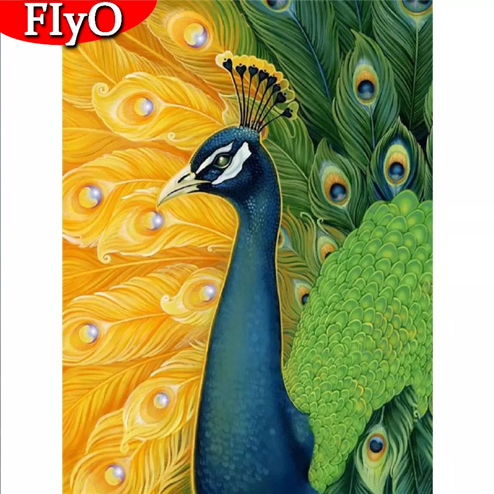 5D DIY Алмазная вышивка Павлин полная дрель рукоделие алмазная живопись животное Алмазная мозаика вышивка крестиком домашний декор