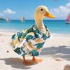 Hawaii Duck Outfit Lapel Pet Duck Clothing Tropical Leaf Print Costume for Pet Ducks And Geese Parties Beach Seaside Outings Dress-up