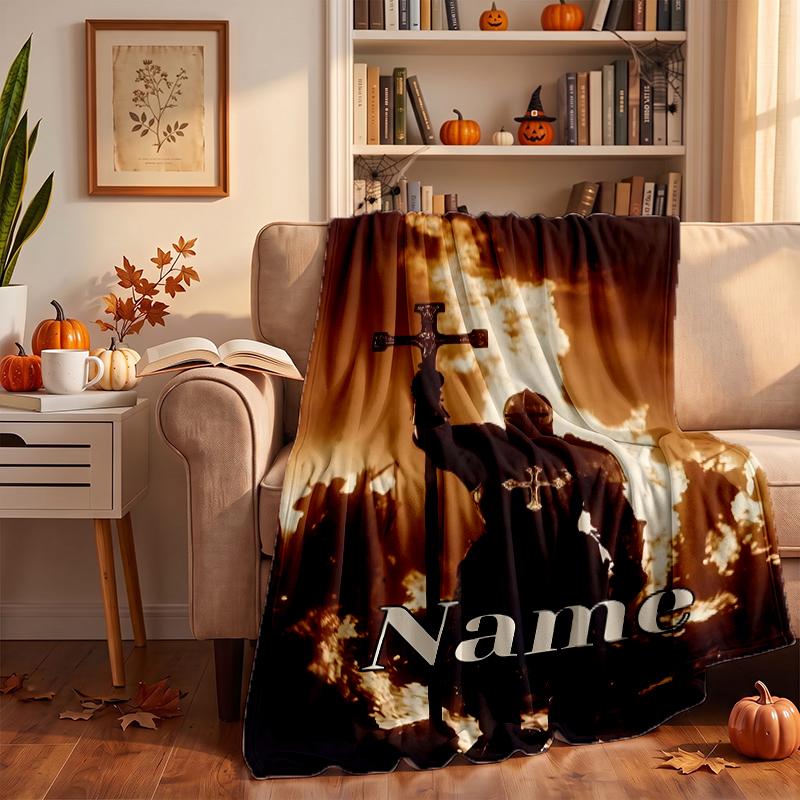 Holy Knight Custom Flannel Blankets Soft Warm Cozy Throws for Home Decor Holiday Gifts