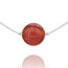 [R5971] - Handmade Silver Necklace 'Mineralia' Silver Red Agate - 10 Mm