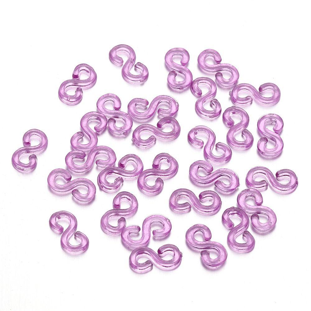 500pcs Acrylic Loom Bands Braid Hook Colorful Clasp Rubber Band Clips DIY Necklace Bracelet