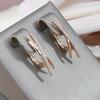 1 Pair Modern Minimalist Golden Color Clips Earrings for Women Cross Style Zircon Fashion Jewelry Earrings