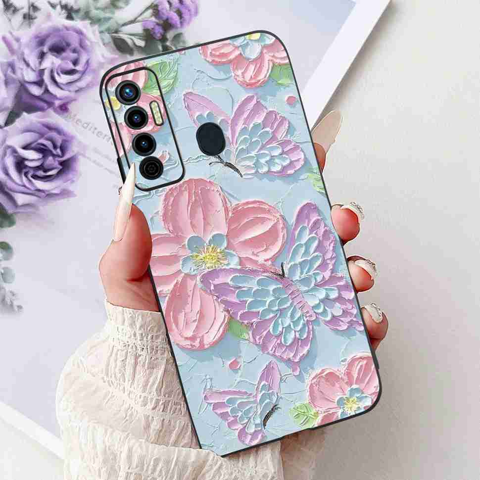 Cute Cat Cover For Tecno Camon 17 Case CG6 CG6j Silicone Soft Protection Shell For Tecno Camon 17 Camon17 Back Cover Casing 6.6"