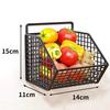 Металлическая проволочная корзина для хранения с ручкой, одно отделение, открытая передняя часть, для кухонной кладовой, столешницы, организация и хранение