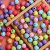 Новые акриловые бусины, аксессуары, браслет, круглый для изготовления ювелирных изделий своими руками, серьги из бисера, 20 шт., 7,5 мм, ожерелье со звездным узором, прямое отверстие