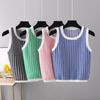 Basic Summer Sleeveless Knitted Women Tank Top Fashion Quality Sexy Ladys Short Crop Top