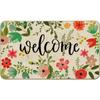 Большой коврик с цветочным узором, богемный коврик с цветами и листьями, добро пожаловать, уличный коврик, нескользящая резиновая подложка, вход, сезонное украшение для передней части кухни в помещении