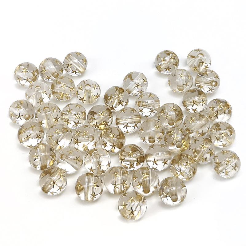 Принадлежности для домашней вечеринки Матовый акрил Прозрачные DIY Ювелирные аксессуары Оптом 50 шт. для изготовления серег и браслетов Изысканные круглые бусины Полная звезда