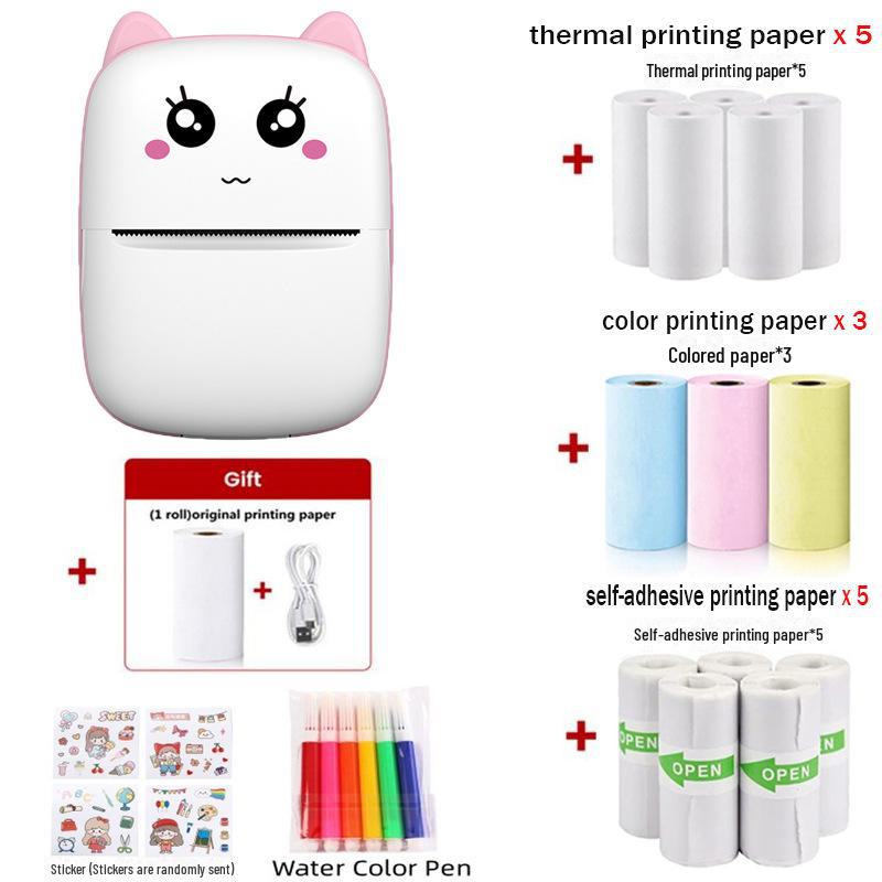 Беспроводной портативный мини-принтер для мобильных телефонов - компактный принтер для самоклеящихся этикеток и фотографий