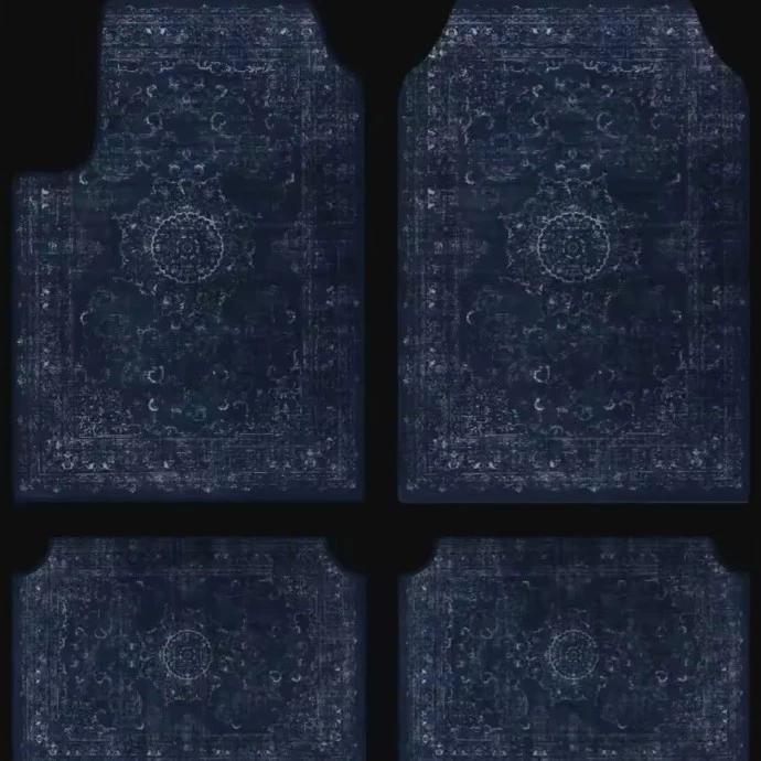 Vintage Persia Kilim Complete Car Foot Mat Machine Made Suede Anti-Skid PVC Bottom Wear Resistant Universal Car Interior Rug