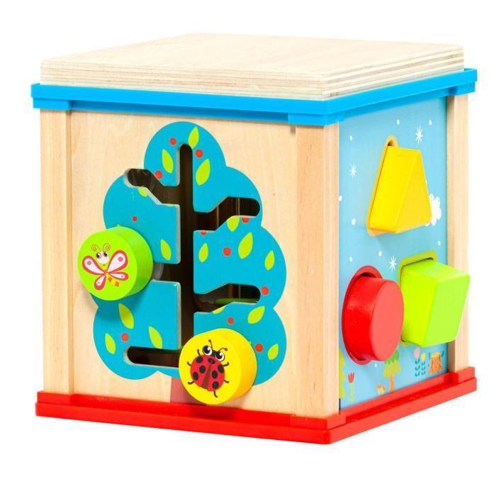 Molto Wooden Activity Cube - MOLTO - 5 Pieces - Multicolor - Baby