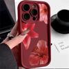 Мягкий чехол для телефона с винно-красным цветочным принтом для iPhone 16 15 Pro Max 14 15 Plus 13 12 11 16E XR X XS Max 8 7 Plus SE2 Ударопрочный чехол
