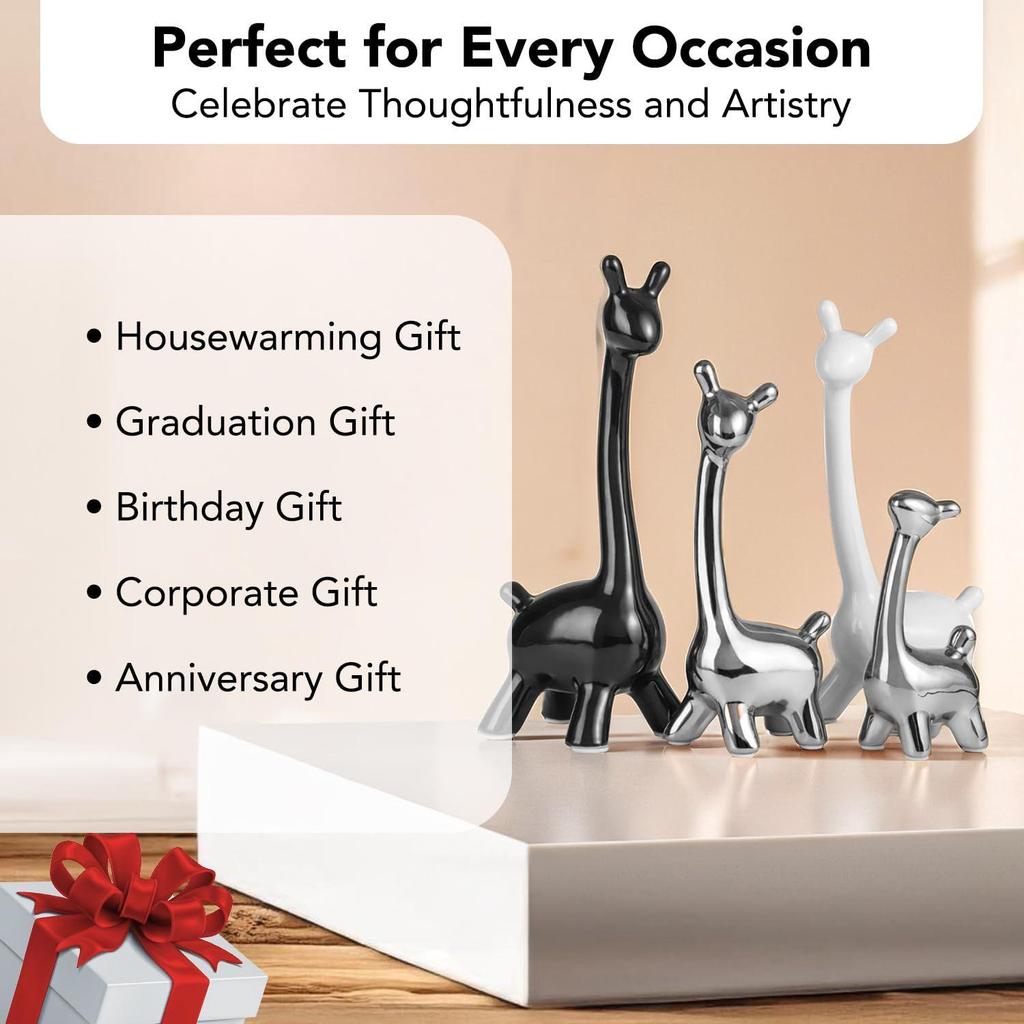 Семейство жирафов, выставочные элементы для домашнего декора, декоративные элементы для гостиной, сада | Милые животные, выставочные элементы, подарочный предмет для украшения  (4 шт.)