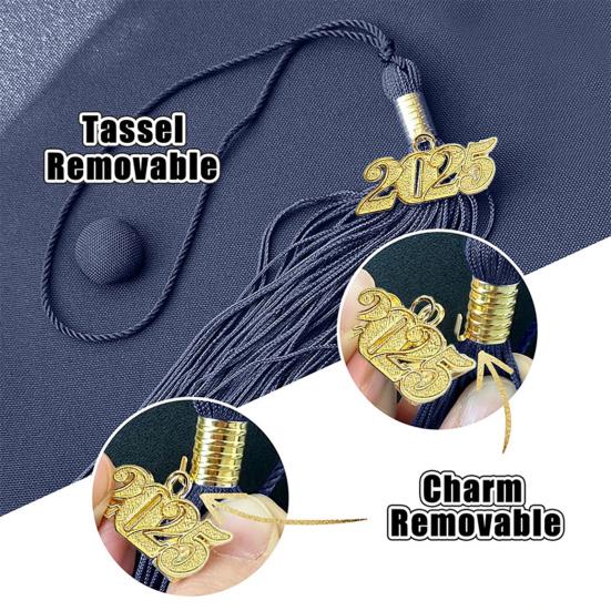 Выпускной колпак 2025 года с кисточкой, шляпа бакалавра с регулируемым размером, эластичная лента, аксессуар для выпускного платья, церемония вручения диплома магистра