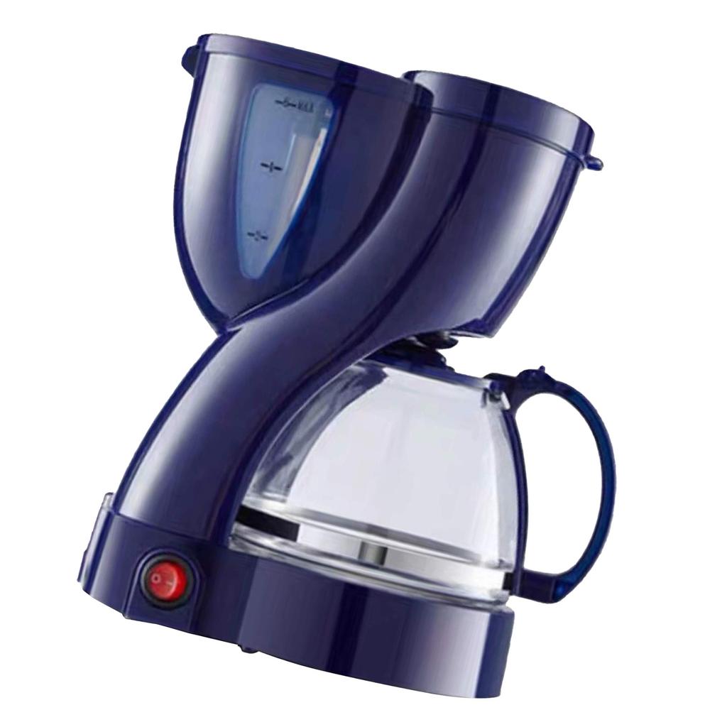 Мини-американская кофемашина, портативная двухфункциональная капельная кофеварка для домашнего офиса, синяя