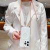 Ремешок через плечо для Magsafe, магнитный чехол с беспроводной зарядкой для iPhone 11 12 13 14 15 Pro Max X XR XS 7 8 Plus SE, прозрачный чехол