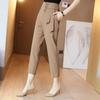 Leisure Women's Spring and Autumn 2024 New High Waist Zipper Button Pocket Straight Slim and Versatile Solid Color Radish Pants