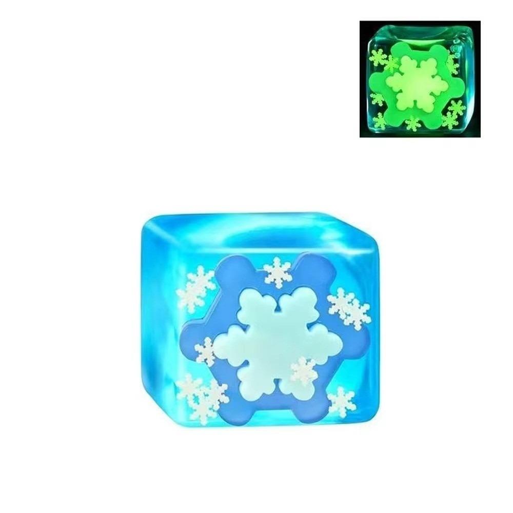 Glow in The Dark Christmas Squeezed Cube TPR Squishy Fidget Toy Ice Cube Squishy Christmas Gift