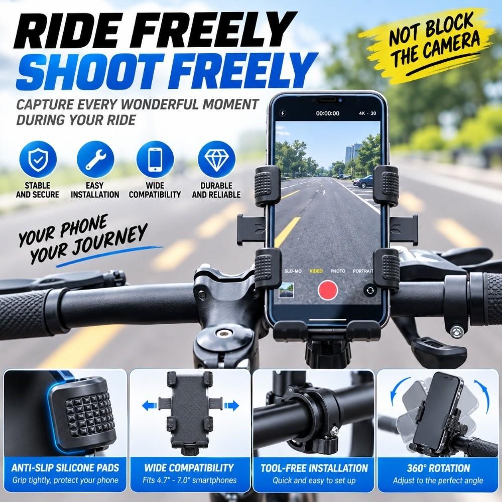 Shockproof Bike Phone Holder Universal Phone Bracket for iPhone/Xiaomi/Samsung for Bicycle