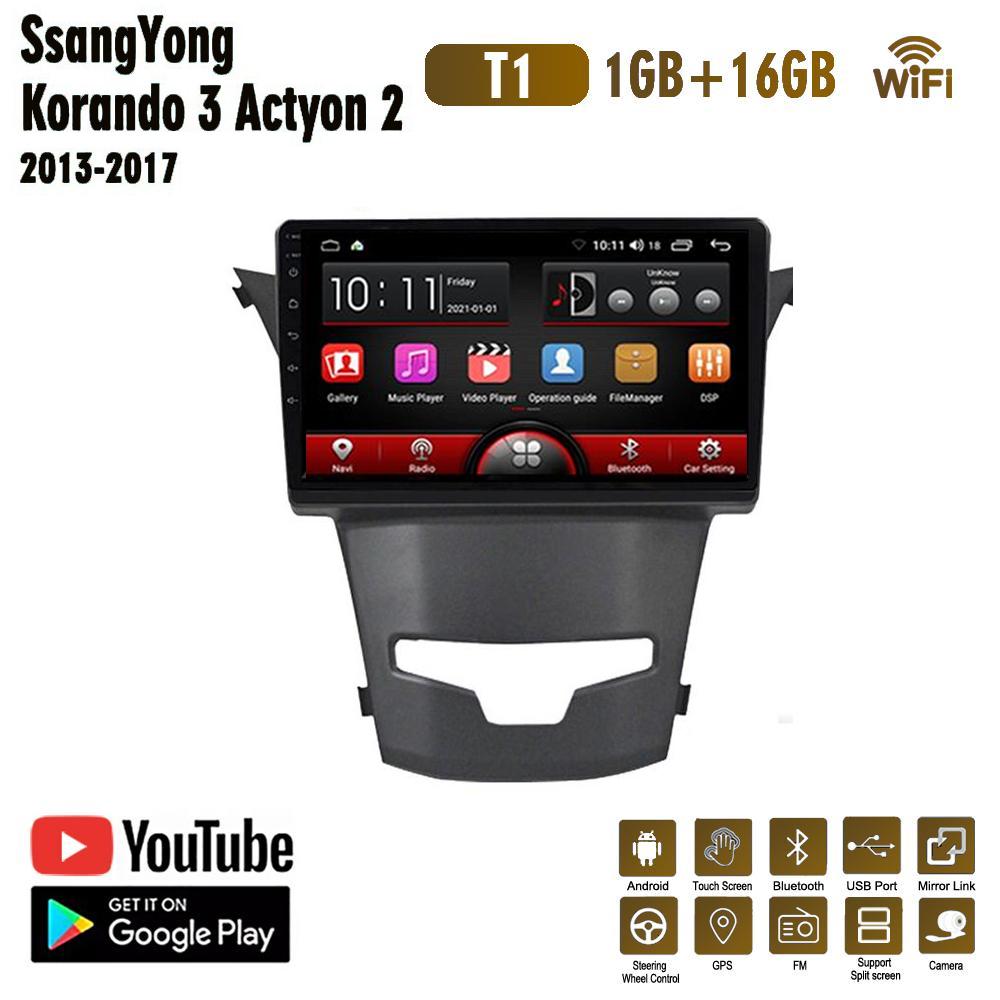 9-дюймовый автомобильный радиоприемник на базе Android Carplay для SsangYong Korando 3 Actyon 2 2013-2017, мультимедийный видеоплеер, GPS-навигация, WIFI, 2 + 32 ГБ