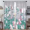 Шторы с цветами разных цветов Детские шторы Блэкаут шторы 2 штуки Тюль для спальни гостиной Занавеска-перегородка